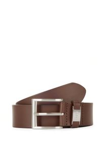 Lederg&uuml;rtel BOSS "Connio", Damen, Gr. 90, braun (schwarz braun), Leder, unifarben, G&uuml;rtel Lederg&uuml;rtel, silberfarbene Schlie&szlig;e & Logo-Schriftzug auf der Schlaufe