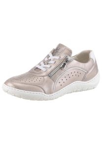 Waldl&auml;ufer Slip-On Sneaker WALDL&Auml;UFER "K-MILENA", Damen, Gr. 9 (43), Leder Textil, gold (bronzefarben, wei&szlig;), Nappaleder, metallic, Schuhe Slip-On Sneaker, Komfortschuh, Bequemschuh in extrabreiter Weite K