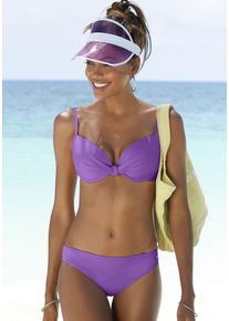 B&uuml;gel-Bikini-Top s.Oliver "Spain", Damen, Gr. 40, Cup C, lila, Microfaser, Microfaser, unifarben, Bikini-Oberteile B&uuml;gel-Bikini-Top, mit geraffter Mitte