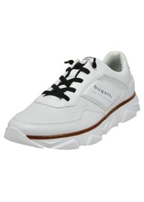 Slip-On Sneaker Bugatti, Herren, Gr. 42, Textil, wei&szlig;, Lederimitat, Schuhe Slip-On Sneaker, Freizeitschuh, Halbschuh, Slipper mit Kontrast-Rahmenbesatz