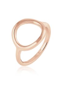 Silberring Elli "Ring Kreis Rund Geo Statement 925 Silber" Gr. 52, rosa (rosegold), Fingerringe, Damen, 52, Silber 925 (Sterlingsilber), Silberring