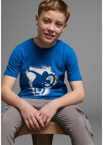 T-Shirt Kidsworld "Mit l&auml;ssigem Druck: BIKER", Jungen, Gr. 140/146, blau, Jersey, Obermaterial: 100% Baumwolle, bedruckt, Basic, Rundhals, Shirts T-Shirt, Kurzarm, bedruckt, Rundhalsausschnitt, aus Baumwolle, Topseller
