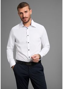 Langarmhemd Bruno Banani "elastische Baumwollqualit&auml;t", Herren, Gr. XXL (45/46), N-Gr, wei&szlig;, Web, Obermaterial: 97% Baumwolle, 3% Elasthan, unifarben, slim fit h&uuml;ftlang, mit Kn&ouml;pfen,&Auml;rmel mit &Auml;rmelschlitz 2-Knopf-Manschette, Hemden Langarmhemd, f&uuml;r maximale Bewegungsfreiheit durch Stretch
