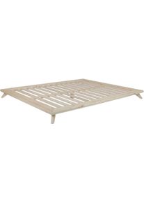 Massivholzbett Karup Design "Senza", braun (holzfarben), B:180cm L:200cm, Betten, Massivholzbett