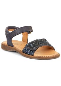 Sandale froddo "Lore Sparkle", M&auml;dchen, Gr. 38, blau (dunkelblau), Leder, Glitzer, festlich, Schuhe Sandale, Sommerschuh, Klettschuh, Sandalette, mit zwei Klettverschl&uuml;sse
