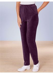 Nickihose Classic Basics, Damen, Gr. 52/54, Normalgr&ouml;&szlig;en, lila (pflaume), 80% Baumwolle, 20% Polyester, unifarben, lang, Hosen Nickihose