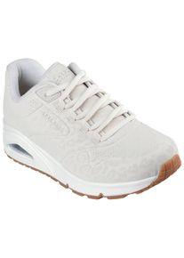 Sneaker Skechers "UNO-KAT-NEATO", Damen, Gr. 40, wei&szlig; (sanftes wei&szlig;), Lederimitat, Schuhe Sneaker, Leo Sneaker, Schn&uuml;rschuh mit Air-Cooled Memory Foam