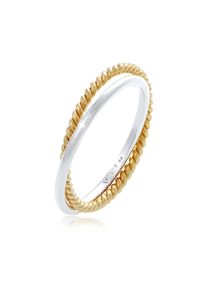 Silberring Elli "Ring Wickelring Klassik Fein Gedreht 925 Silber" Gr. 56, bunt (zweifarbig), Fingerringe, Damen, 56, Silber 925 (Sterlingsilber), Silberring