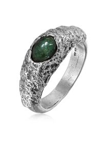 Siegelring HAZE & GLORY "Ring Moos Ring" Gr. 62, silber, Fingerringe, Herren, 62, Silber 925 (Sterlingsilber), Siegelring