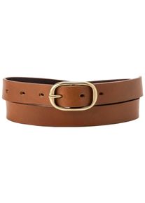 Levi's Lederg&uuml;rtel LEVI'S "WOMEN'S CHARLIE BELT", Damen, Gr. 80, braun (cognac), Leder, unifarben, G&uuml;rtel Lederg&uuml;rtel, mit Logopr&auml;gung