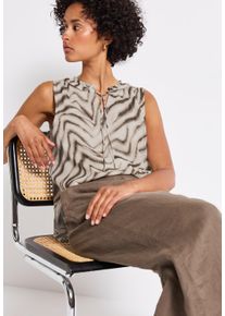 Blusentop Street One, Damen, Gr. 40, tumbled beige, Chiffon, Obermaterial: 100% Polyester, gemustert, l&auml;ssig geschnitten h&uuml;ftbedeckend, Rundhals, Blusen Blusentop, mit grafischem Print