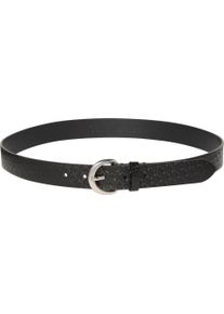 Lederg&uuml;rtel Calvin Klein Jeans "CLASSIC BUCKLE AOP 30MM", Damen, Gr. 75, schwarz (schwarz, pewter), Rindsleder, unifarben, G&uuml;rtel Lederg&uuml;rtel