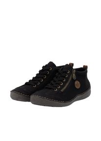 Schn&uuml;rboots Rieker, Damen, Gr. 42, schwarz (schwarz, leo), Nubuklederimitat, Schuhe Schn&uuml;rboots, Sneaker, Schn&uuml;rschuh, Outdoorschuh mit Rei&szlig;verschluss