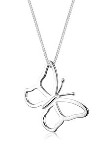 Lange Kette Elli "Halskette Schmetterling An&auml;nger Traumhaft 925 Silber" Gr. 50, silber, Halsketten, Damen, 50, ohne Stein, Silber 925 (Sterlingsilber), Lange Kette