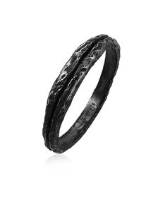 Silberring HAZE & GLORY "Ring Bandring - Slider Dark Finish 925 Silber" Gr. 62, schwarz, Fingerringe, Damen, 62, Silber 925 (Sterlingsilber), Silberring