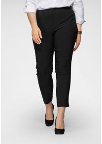 Stoffhose KjBRAND "Susie XS Ankle Bengaline", Damen, Gr. 50 (25), K-Gr, schwarz, Web, Obermaterial: 80% Viskose, 17% Polyamid, 3% Elasthan, skinny fit kn&ouml;chellang, Hosen Stoffhose, Sommerhose mit Schlupfbund