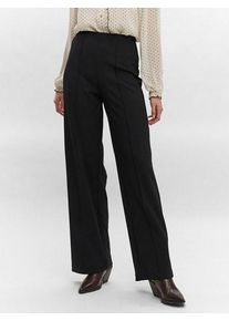 V&eacute;ro Moda Schlupfhose VERO MODA "VMBECKY HR WIDE PULL ON PANT", Damen, Gr. S (36), L&auml;nge 32, schwarz, Obermaterial: 95% Polyester, 5% Elasthan, unifarben, normal, Hosen Schlupfhose