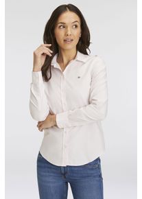 Langarmbluse Gant "New Slim Stretch Oxford Blouse", Damen, Gr. 42, rosa (light pink), Obermaterial: 97% Baumwolle, 3% Elasthan, unifarben, slim fit h&uuml;ftlang, hoch geschlossener Ausschnitt, Manschette mit Kn&ouml;pfen, Blusen Langarmbluse, f&uuml;r bequemen Sitz u. Bewegungsfreiheit, New Slim Stretch, b&uuml;gelfrei