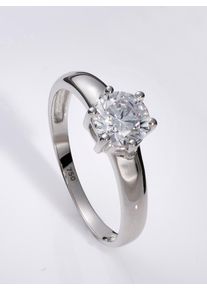 Fingerring Lady Gr. 20, silber (wei&szlig;gold 585), Fingerringe, Damen, 20, Metall, Fingerring