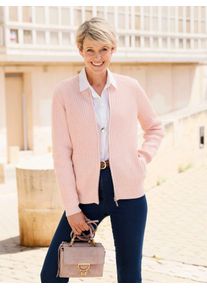 Strickjacke Classic Basics, Damen, Gr. 56, rosa (rosenquarz, meliert), 100% Polyacryl, meliert, unifarben, Strickjacken Strickjacke