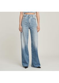 G-Star Raw Weite Jeans G-STAR "Deck 2.0 High Loose Wmn", Damen, Gr. 31, L&auml;nge 32, blau (vintage steel blau), Denim/Jeans, Obermaterial: 99% Baumwolle, 1% Elasthan, unifarben, loose fit lang, Jeans Weite Jeans, im Five-Pocket Style