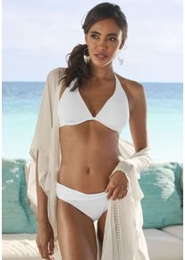 B&uuml;gel-Bikini-Top Lascana "Omara", Damen, Gr. 38, Cup C, beige (creme), Microfaser, Recycling-Polyamid, unifarben, Bikini-Oberteile B&uuml;gel-Bikini-Top, mit Lochstickerei