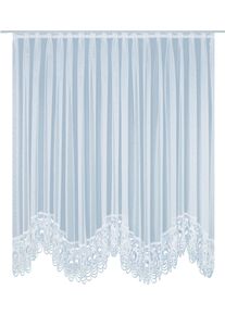 Gardine WIRTH "Elena" Gr. 10, wei&szlig;, B:450cm H:175cm, Sabl&eacute;, Polyester, Gardinen, Gardine, veredelt mit echter Plauener Spitze Stickerei, rund