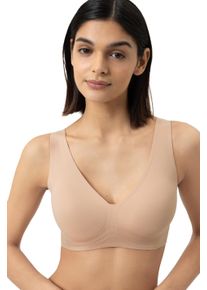 Bustier Mey "Invisibles", Damen, Gr. L, N-Gr, beige (cream tan), Obermaterial: 77% Polyamid, 23% Elasthan, BHs Bustier, herausnehmbare Pads, tiefer V-Ausschnitt, b&uuml;gellos