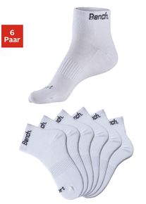 Sportsocken Bench., Herren, Gr. 39-42, wei&szlig; (6x wei&szlig;), Baumwollmischung, unifarben, elastisch, Socken Sportsocken, mit antibakterieller Feuchtigkeitsregulierung, Topseller