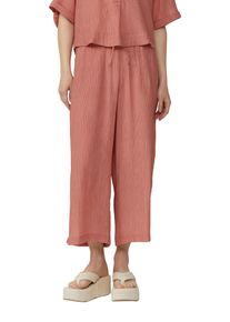 Culotte QS, Damen, Gr. 42, N-Gr, orange (apricot), Web, Obermaterial: 75% Viskose, 25% Polyamid, unifarben, lang, Hosen Culotte, Sommerhose in Struktur-Optik