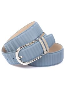 Lederg&uuml;rtel Anthoni Crown, Damen, Gr. 90, blau (hellblau), Rindsleder, unifarben, G&uuml;rtel Lederg&uuml;rtel, mit filigraner silberfarbener Dornschlie&szlig;e