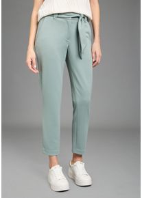 Paperbag-Hose Bruno Banani, Damen, Gr. 44, N-Gr, gr&uuml;n (salbei), Milano Rib, Obermaterial: 76% Polyester, 20% Viskose, 4% Elasthan, unifarben, bequem kn&ouml;chelfrei, Hosen Paperbag-Hose, aus elastischem Milano Rib Material, bequeme Passform
