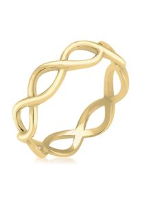 Silberring Elli Premium "Ring Infinity 375 Gelbgold" Gr. 58, gold, Fingerringe, Damen, 58, Gelbgold 375, Silberring