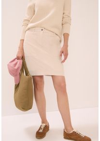 Cordrock Cecil, Damen, Gr. 25, beige (oat milk beige), Cord, Obermaterial: 98% Baumwolle, 2% Elasthan, unifarben, kniefrei, R&ouml;cke Cordrock, in Kniel&auml;nge