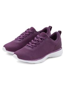 Sneaker Lascana "Turnschuhe", Damen, Gr. 35, lila, Obermaterial: 100% Textilmaterial. Decksohle: 100% Textilmaterial. Futter: 100% Textilmaterial. Laufsohle: 100% Synthetik, unifarben, Basic, Schuhe Sneaker, Schn&uuml;rhalbschuh, Halbschuh, Freizeitschuh ultraleicht VEGAN