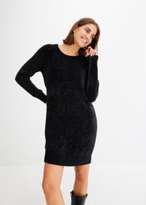 Strickkleid bonprix, Damen, Gr. 44/46 (L), N-Gr, schwarz, Obermaterial: 100% Polyester, loose fit, Kleider Strickkleid, f&uuml;r den Alltag, aus Polyester, lockere Passform