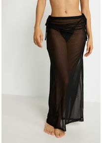 Meshrock LSCN BY LASCANA, Damen, Gr. 36, schwarz, Netz, Obermaterial: 95% Polyester, 5% Elasthan, unifarben, figurbetont lang, R&ouml;cke Meshrock, in Maxil&auml;nge, transparenter Strandrock