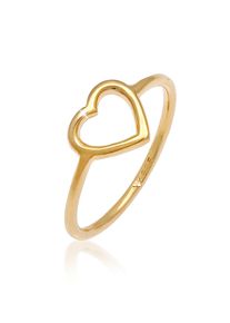 Silberring Elli "Ring Herz Liebe Romantik Zart Filigran 925 Silber" Gr. 58, gold, Fingerringe, Damen, 58, Silber 925 (Sterlingsilber), Silberring
