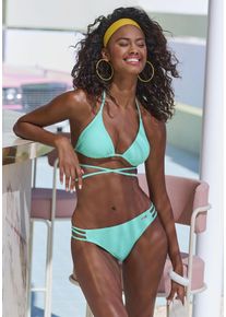 Triangel-Bikini Buffalo, Damen, Gr. 42, Cup C/D, gr&uuml;n (mint), Recycling-Polyamid, unifarben, Bikini-Sets Triangel-Bikini, mit modischen Bindeb&auml;ndern