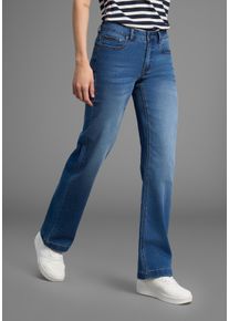 Comfort-fit-Jeans Kangaroos, Damen, Gr. 50, N-Gr, blau (blau used), Denim/Jeans, Obermaterial: 79% Baumwolle, 19% Polyester, 2% Elasthan, Basic, comfort fit lang, Jeans Comfort-fit-Jeans