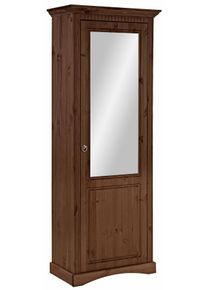 Schuhschrank OTTO HOME "Rustic", braun (dunkelbraun), Schr&auml;nke, Schuhschrank, aus massiver Kiefer, mit Spiegel, f&uuml;r ca. 16 Paar Schuhe