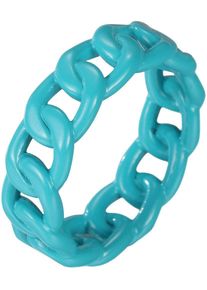 Fingerring Firetti "Schmuck Geschenk Edelstahl Ring Damenring Herrenring Panzerkette Color" Gr. 59, blau (t&uuml;rkis), Fingerringe, Damen, 59, Edelstahl, 6,7mm, Fingerring