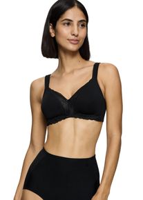 B&uuml;gelloser BH Triumph "Modern Lace+Cotton", Damen, Gr. 90, Cup B, schwarz, Microtouch, Obermaterial: 50% Polyamid, 30% Baumwolle, 20% Elasthan, BHs B&uuml;gelloser BH, Spitzeneins&auml;tze, starker Halt ohne B&uuml;gel, atmungsaktiv, leicht