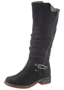 Winterstiefel Rieker, Damen, Gr. 42, Varioschaft, schwarz, Nubuklederimitat, used, Schuhe Winterstiefel, Langschaftstiefel, Warmfutter, mit Rieker TEX Membran