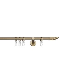Gardinenstange INDEKO "Marbella" Gr. 1, gold (goldfarben, messingfarben), L:120cm &Oslash;:12mm, Stahl, Gardinenstangen, Gardinenstange, Komplett-Set inkl. Ringen und Montagematerial