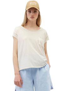 Marc O'Polo Kurzarmshirt MARC O'POLO DENIM, Damen, Gr. L, wei&szlig; (wollwei&szlig;), Obermaterial: 100% Baumwolle, unifarben, figurumspielend, Rundhals, Shirts Kurzarmshirt