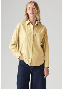Levi's Jeansbluse LEVI'S "HARLIE BOYFRIEND SHIRT", Damen, Gr. XS (34), french vanilla gd, Web, Obermaterial: 100% Baumwolle, relaxed fit Po-bedeckend, 2-Knopf-Manschette, Blusen Jeansbluse, mit Brusttasche