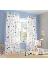 Gardine OTTO HOME "OCEAN" Gr. 2, wei&szlig;, B:135cm H:175cm, Baumwolle, Polyester, Gardinen, Gardine, Kindergardine einseitig mit Meerestieren bedruckt, Tiere