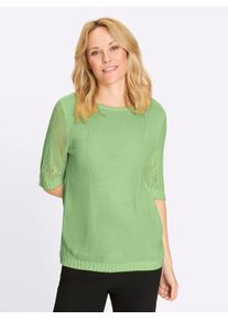 Kurzarmpullover Classic Basics "Kurzarm-Pullover", Damen, Gr. 50, reseda, 100% Polyacryl, unifarben, Pullover Kurzarmpullover