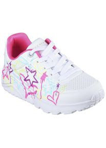 Sneaker Skechers "Uno Lite - My Drip", M&auml;dchen, Gr. 36, bunt (wei&szlig;, multi), Lederimitat, kontrastfarbene Details, Schuhe Sneaker, Retro Sneaker, Plateausneaker mit modischer Chunky Sohle